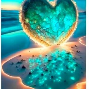 Diamond Painting Kit Heart Ocean Sunset Design 30x40cm DIY Craft Canvas